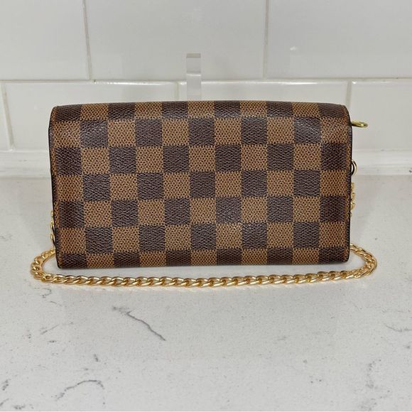 💯 AUTH Louis Vuitton Pochette Damier ebene wallet on chain - Picture 3 of 11